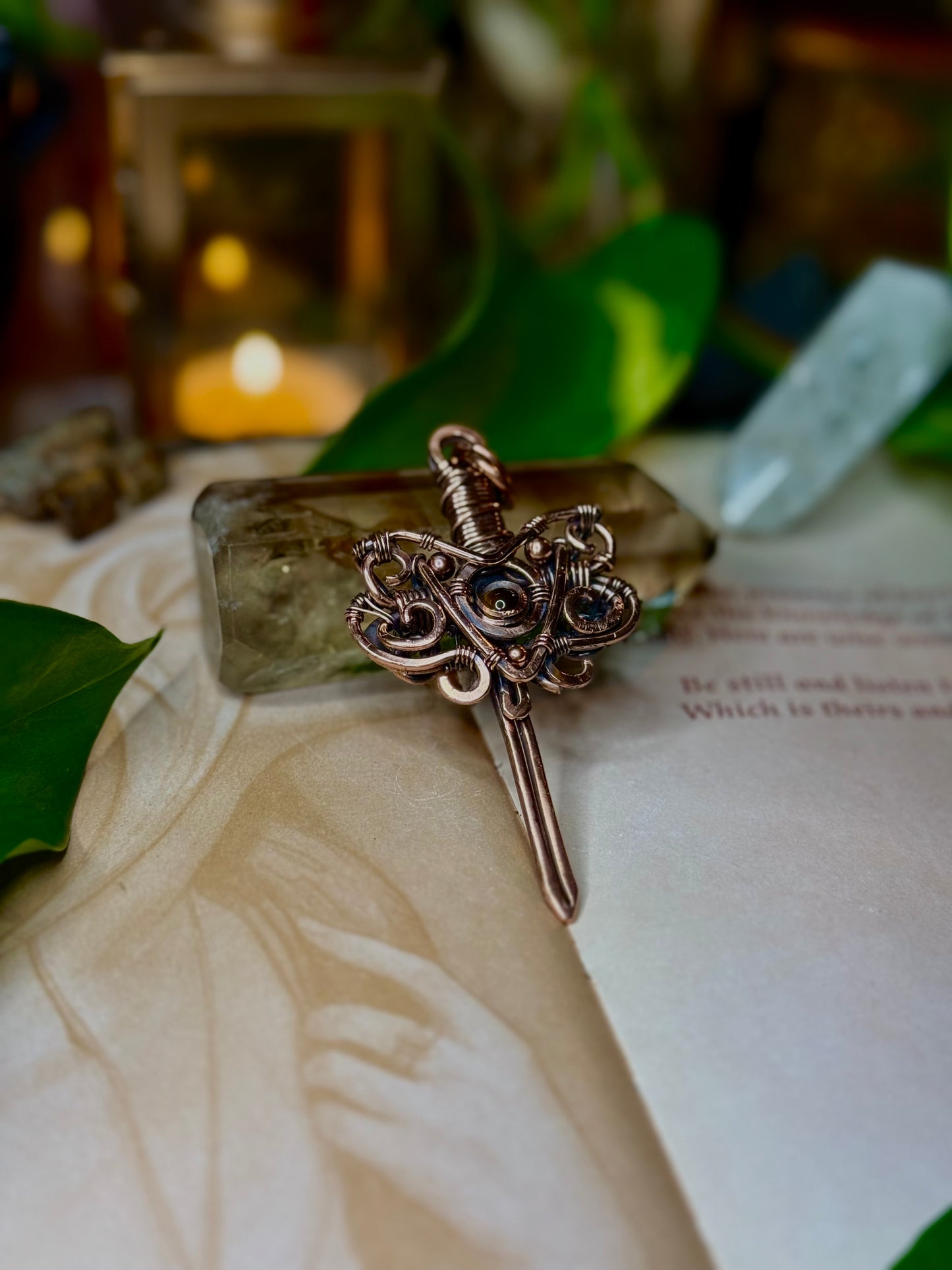 Elven sword amulet - Tigers Eye