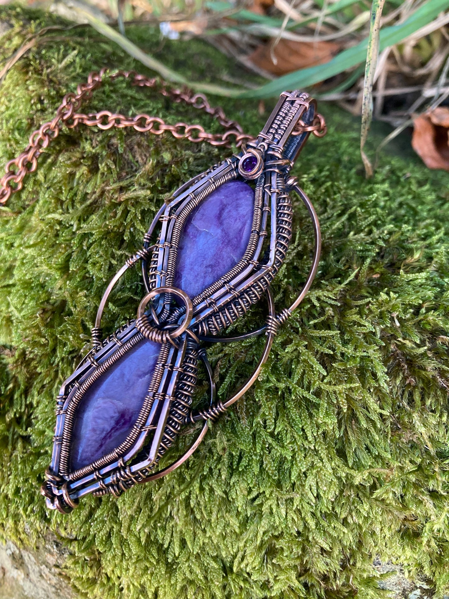 Statement Charoite Amulet