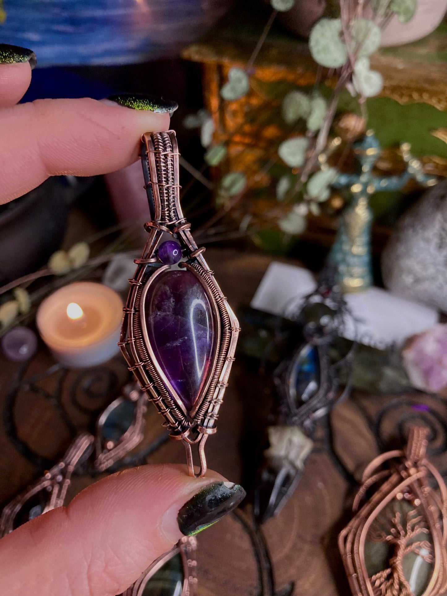 Amethyst mini amulet