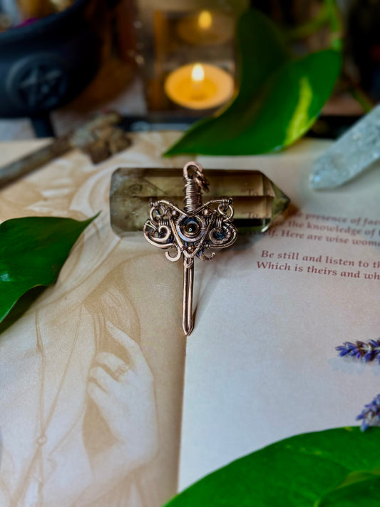 Elven sword amulet - Tigers Eye