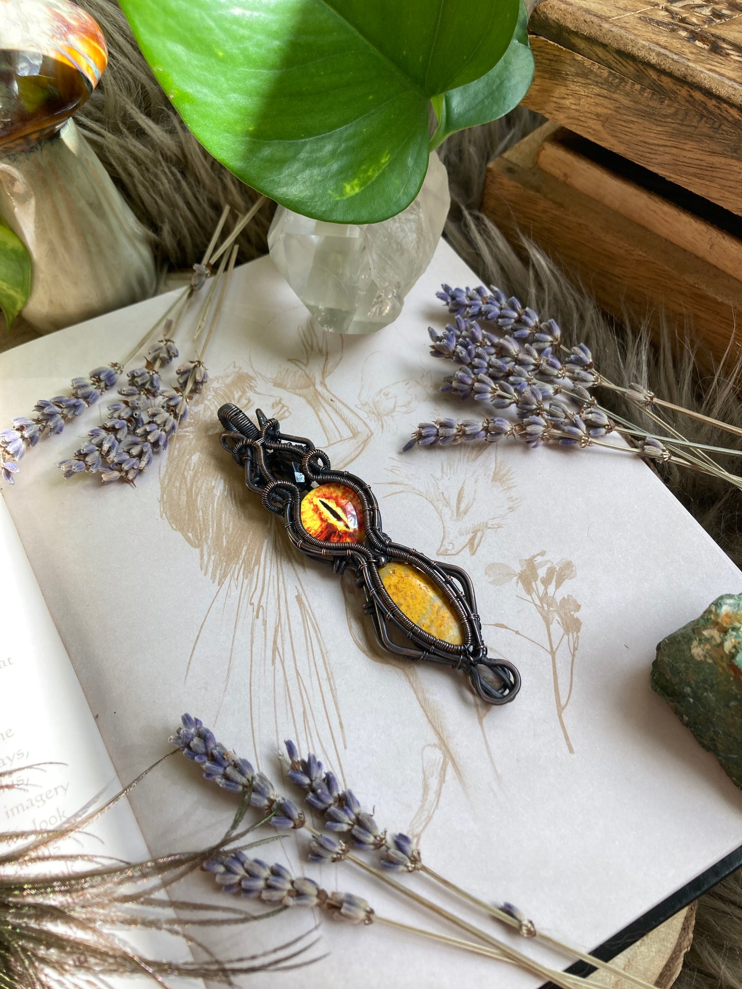 Dragon power amulet - bumblebee jasper