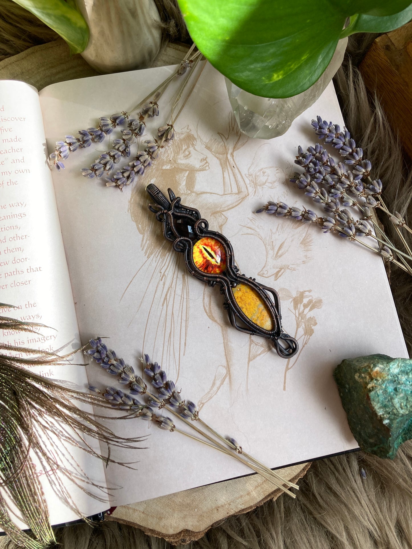 Dragon power amulet - bumblebee jasper